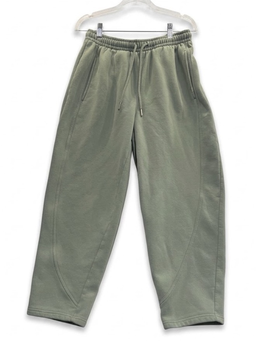 Cotton On Body Sage Green Fleece Barrel Leg Track Sweatpants Drawstring Small